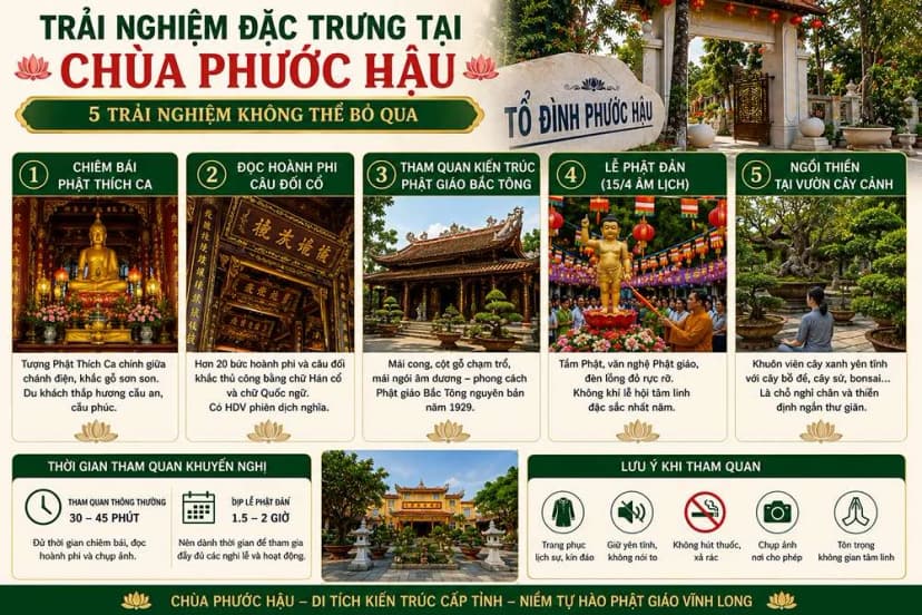 Trải nghiệm đặc trưng tại chùa Phước Hậu