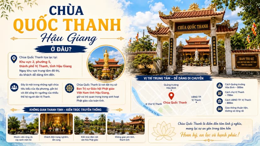 Khuôn viên Chùa Quốc Thanh tại phường Vị Tân, TP Cần Thơ