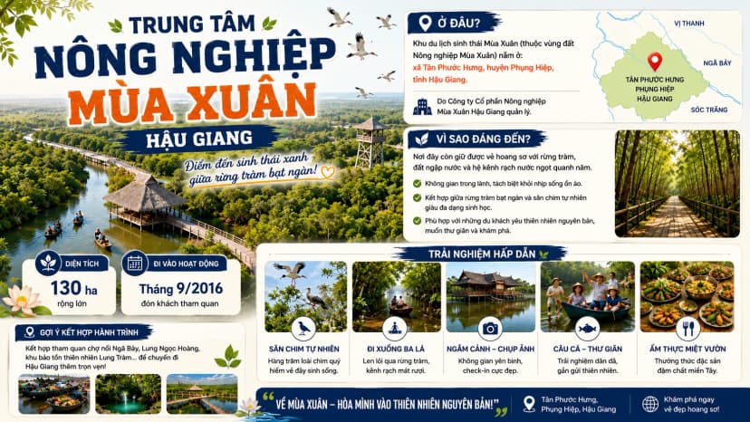 Đi xuồng tham quan Khu du lịch sinh thái Mùa Xuân Cần Thơ