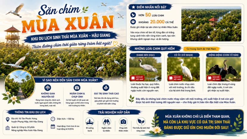 Sân chim tại Khu du lịch sinh thái Mùa Xuân