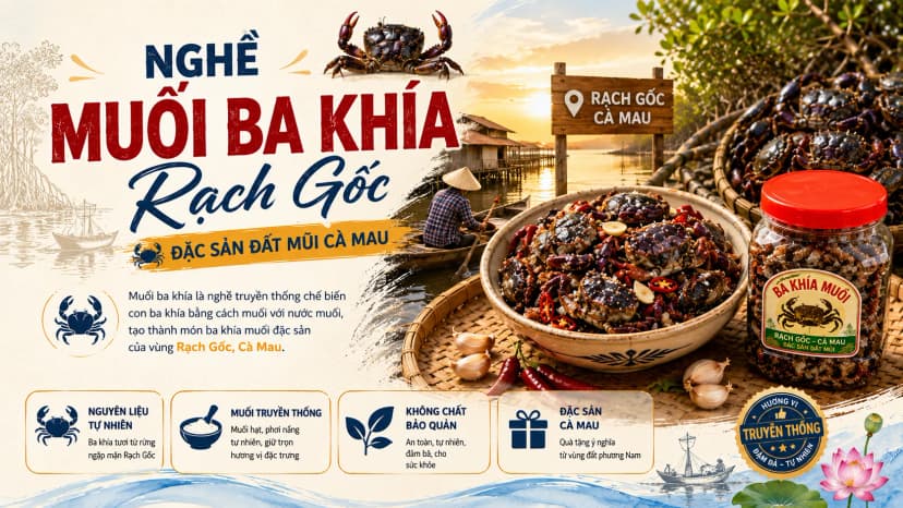 Ba khía Rạch Gốc trong nghề muối truyền thống Cà Mau