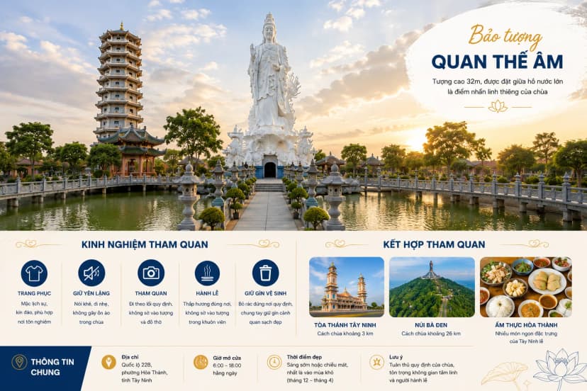 Chánh điện Chùa Gò Kén Tây Ninh với kiến trúc giao thoa Đông Tây