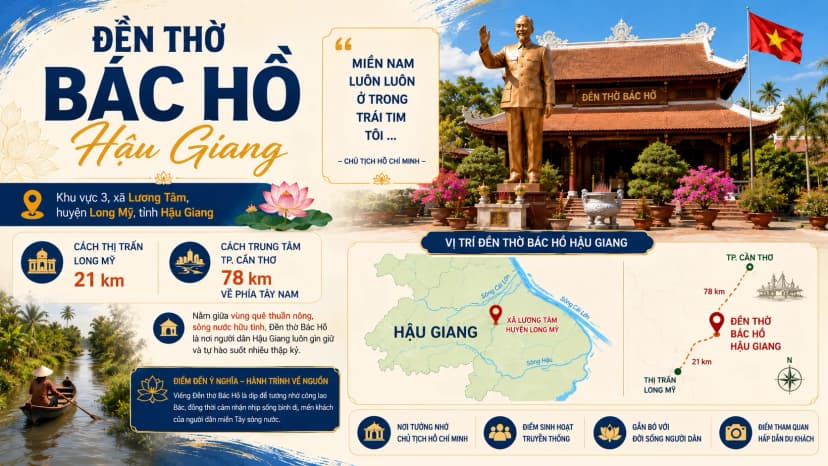 Đền thờ Bác Hồ tại xã Lương Tâm, thành phố Cần Thơ