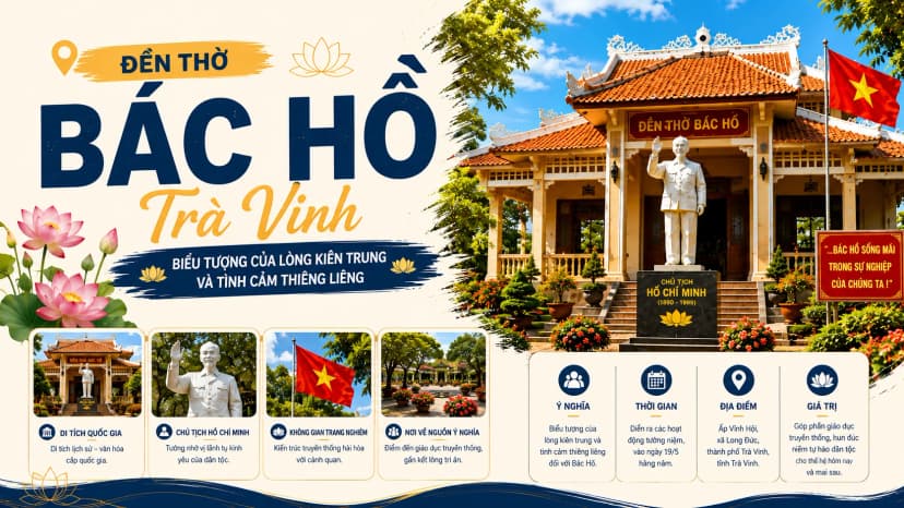 Đền thờ Bác Hồ tại Long Đức Trà Vinh