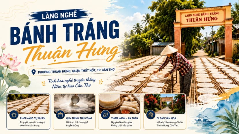 Làng nghề bánh tráng Thuận Hưng ở đâu?
