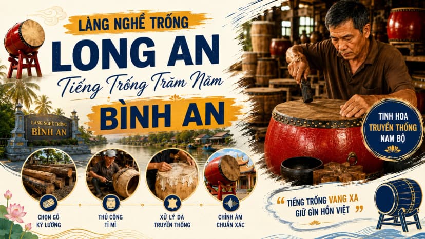Nghề làm trống thủ công tại Long An