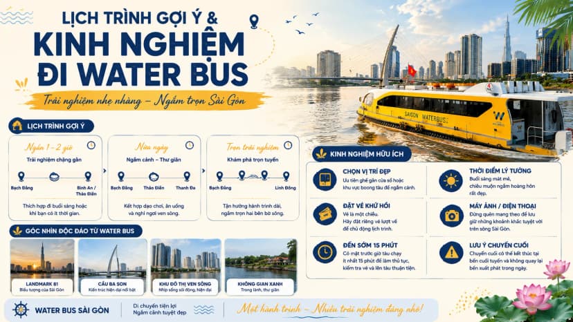 Lịch trình gợi ý & kinh nghiệm đi Water Bus
