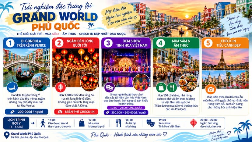 Trải nghiệm đặc trưng tại Grand World Phú Quốc