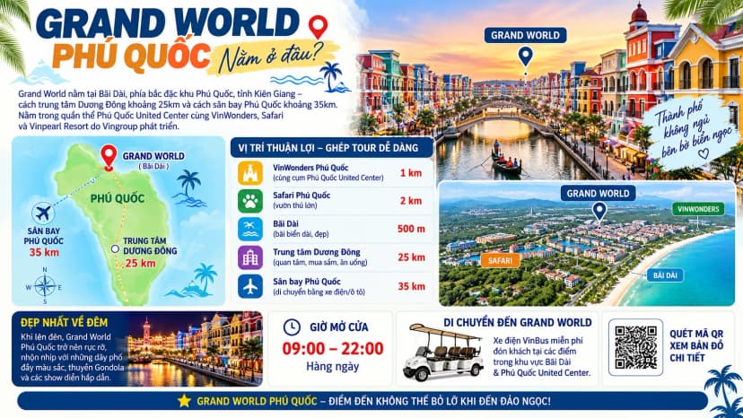 Vị trí và các khu vực du lịch chính tại Phú Quốc