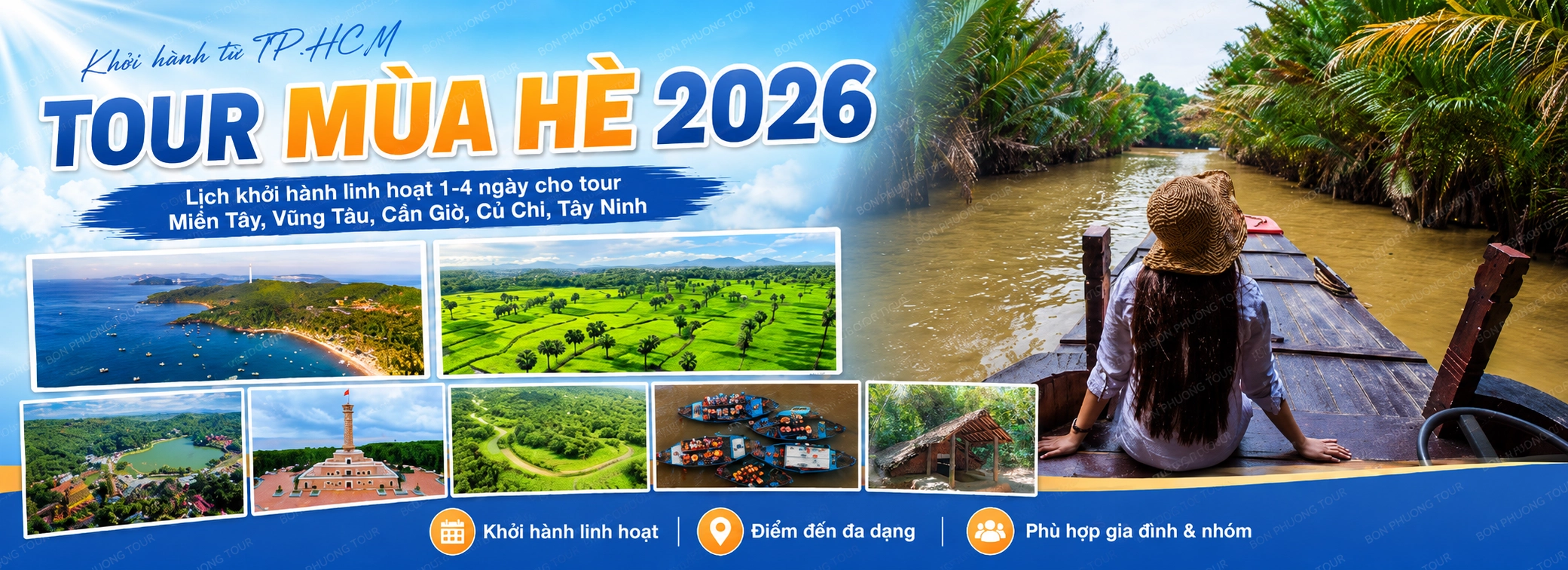 Tour du lịch mùa hè 2026 từ TP.HCM: tour Miền Tây, Cần Thơ, Cà Mau, Châu Đốc, Vũng Tàu cho gia đình và học sinh nghỉ hè