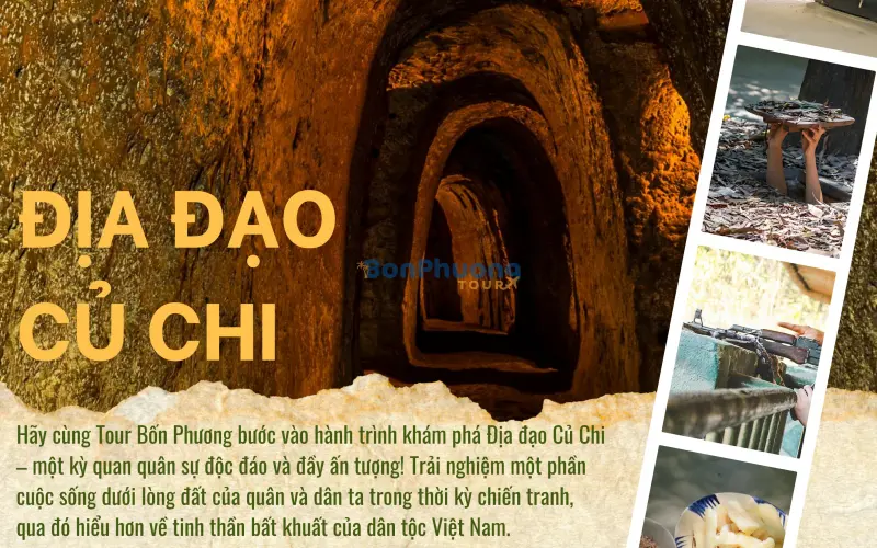 Tour Địa Đạo Củ Chi Nửa Ngày - Khám Phá “Đất Thép Thành Đồng” Cùng Tour Bốn Phương